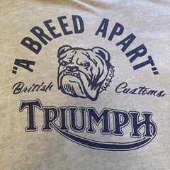 Triumph Motorcycles- Bulldog A Breed Apart Gray T Shirt Mens XL British Customs