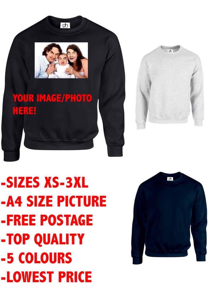 Your Image Photo Here Custom Top Jumper Personalised Stag Hen Gift (Sweatshirt)