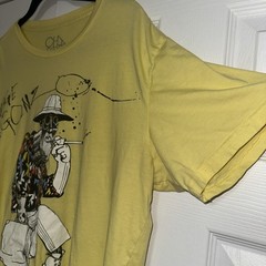 Vtg Style Dr. Gonzo Ralph Steadman Fear & Loathing In Las Vegas Shirt Yellow XL
