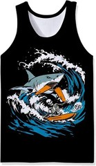 Mens Cotton Tank Tops Funny Graphic Beach Summer Sleeveless Muscle Tank Top