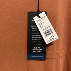 Kenneth Cole The Pocket Tee Skin Fit Light Weight Size XL Orange/Brown