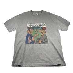 Y2K The Wild Side T Shirt XL Funny Graphic Hunting Fishing Comic Mens Gray