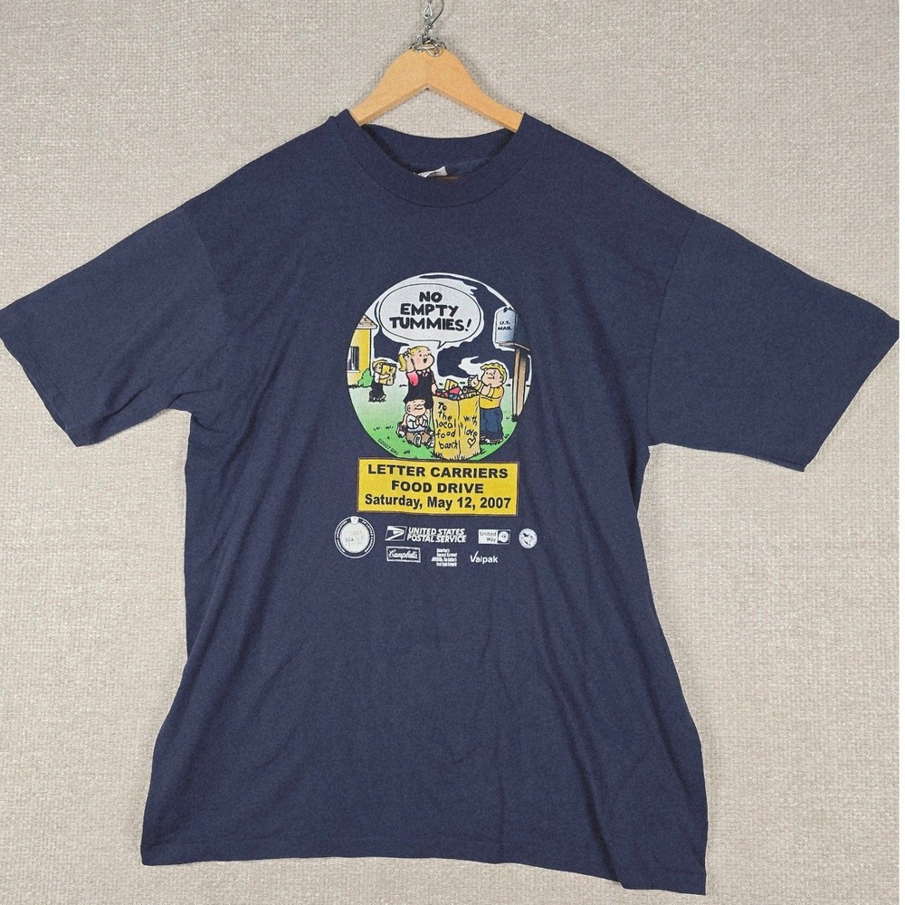 VTG 2007 USPS Letter Carriers Food Drive T Shirt XL Family Circus Made in USA