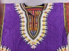Krishma One Size Mens Short Sleeve T-Shirt Purple Geometric Cotton