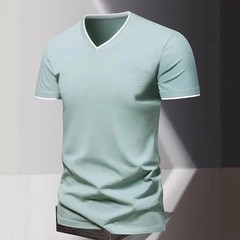 V-neck Short Sleeved Men’s T-shirt, Men’s Sports and Leisure T-shirt, Trendy and