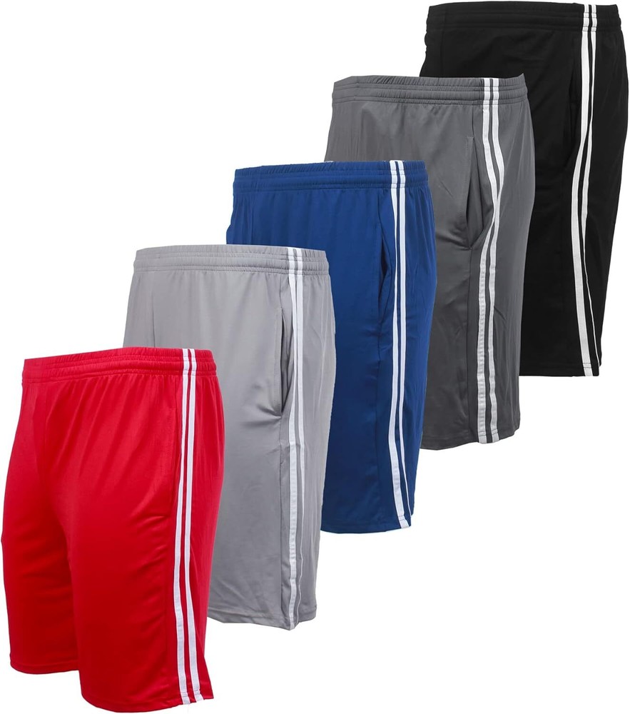 BROOKLYN VERTICAL Pack of 5 Men’s Mesh Athletic Basketball X-Large, Combo B