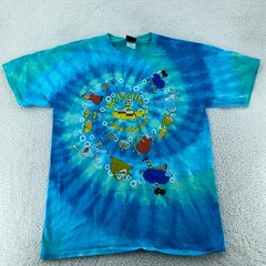 Vintage The Beatles Yellow Submarine T Shirt Men Large Liquid Blue Tie Dye