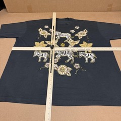 Zebra Floral Shirt Mens XL Black Graphic Animal Beaded Flowers Tee Embellished