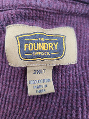 Foundry Supply Co Henley Shirt Adult 2XLT TALL Red Thermal Outdoor Men !