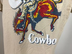 Coors Cowboy Shirt Adult XL Beer Promo Horse Bucking Bronco Western Beige Cotton