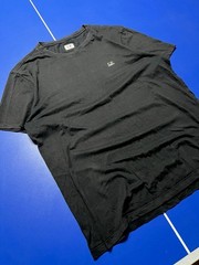 C.P. Company BIG LOGOMen’s Black T-Shirt Goggle Print Back Logo Spellout Graphic