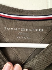 Tommy Hilfiger Mens Navy Green V-Neck Short Sleeve T-Shirt Custom Fit XS