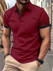 Men’s Breathable Summer Stripe Polo Shirt Stylish Lightweight Casual Top Wear