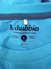 Chubbies Men’s Light Blue Short Sleeve Logo Tee Size Large Soft Lightweight