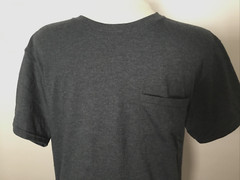 ATHLETIC WORKS DRIWORKS Dark Gray Short Sleeve Crew Neck Pocket T-Shirt Sz S