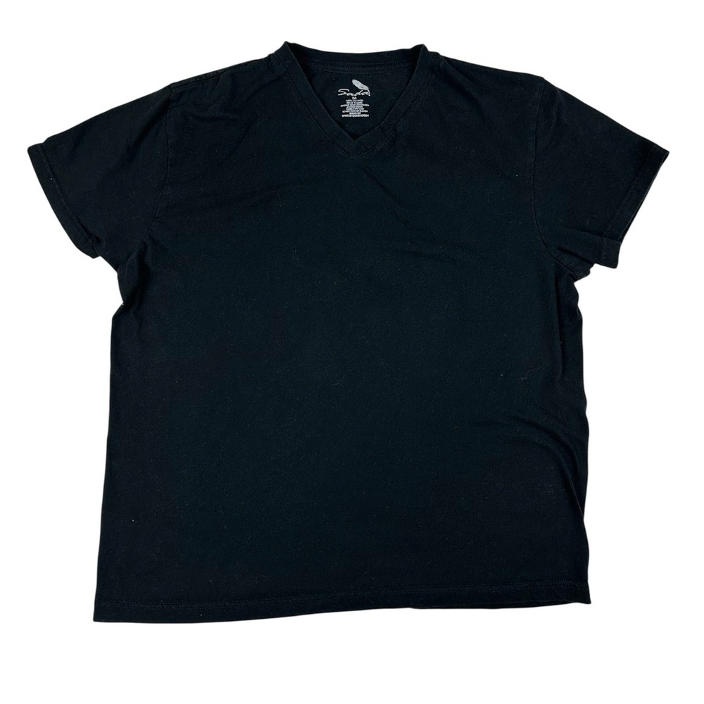 Sada Women’s Size Medium Black V-Neck Short Sleeve T-Shirt 100% Cotton