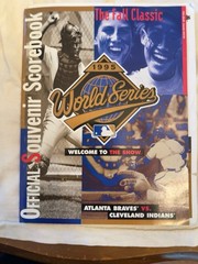 Vintage 1995 World Series Braves Indians Lot-Single Stitch Tee, Ticket, Program