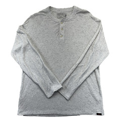 Faherty Cloud Cotton Long Sleeve Henley T Shirt Men’s M Heathered 3-Button