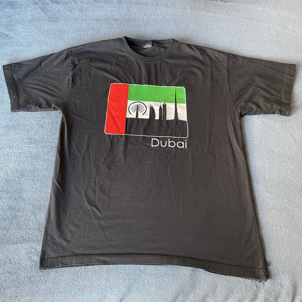 Dubai Short Sleeve Black Logo T-Shirt Large