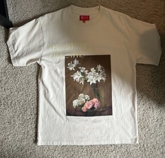 PacSun x The Met Graphic Roses and Lilies Painting Cream T Shirt Size Small