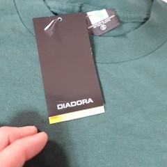 Diadora Shirt Mens Small Green Soccer Logo Outdoor Sports Exercise Gym Run New