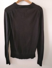 Tommy Hilfiger Men S Pima Cotton V-Neck Sweater Black Long Sleeve Knit Pullover
