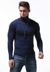Men Turtleneck T-Shirt Long Sleeves Tailored Comfort Fit Lot Thermal Underwear