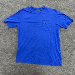 Greg Norman T-Shirt Mens Size M Blue Pocket Shark Logo Short Sleeve Casual Golf