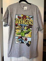 Marvel Men’s Avengers Graphic Logo T-Shirt Gray Crew Neck Short Sleeve L