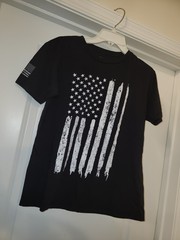 USA Flag Rothco Black Short Sleeve Cotton T-Shirt (Sz: Small)
