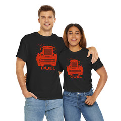 Road Duel T-Shirt, Car vs Killer Truck Vintage Road Chase Tee for Cult Film Fans