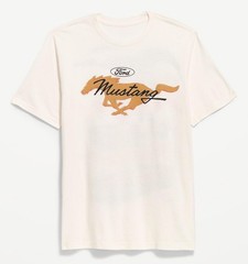 Ford Mustang Old Navy Shirt Mens 2XL White Graphic Tee Sea Salt Back Print XXL