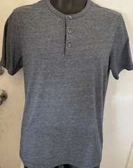Theory Shirt Mens Henley Three Buttons Cotton Short Sleeve Adrik Strato Casual M
