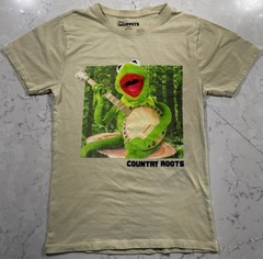 Disney Muppets Kermit The Frog T-Shirt Adult Unisex Small Tan Country Roots Tee