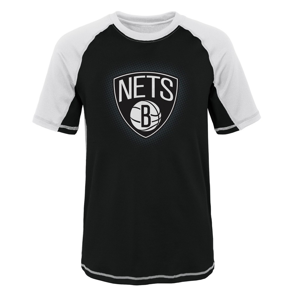 Outerstuff Nba Brooklyn Nets Youth Boys 8-20 Short Sleeve Rash Guard Small 8