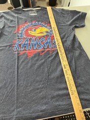 Homefield Graphic Tee Large Kansas Jayhawks Short Sleeve Gray Cotton Poly Basic