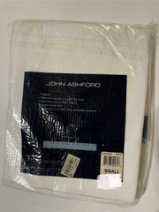 John Ashford Men’s 100% Cotton V-Neck 3 Pack White T-Shirt Size Small New