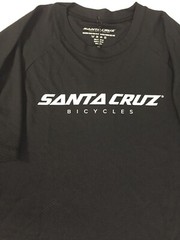 Santa Cruz Bicycles Black SS short sleeve Tech Stacked Tee T Shirt