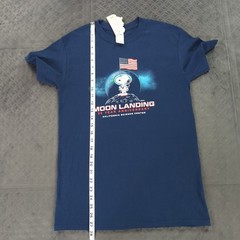 Snoopy Peanuts Shirt Moon Landing 50th Anniversary Blue Short Sleeve Adult Small