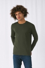 B&C Collection Men’s Long Sleeved T-Shirt TU05T – Crew Neck Plain Cotton Tee