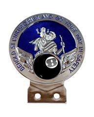 Triumph 8 Ball Logo St Chris Car Badge + Fixings Choice of 3 Colours
