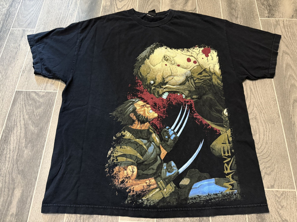 VINTAGE Wolverine Marvel Zombies Hulk shirt Mens XL Mad Engine Gray Shirt Rare