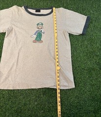Nintendo Luigi Ringer Graphic T-Shirt Beige Green Vintage 2003 Mens Medium