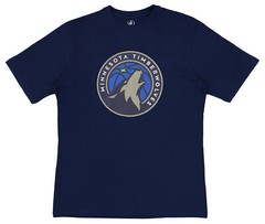 FISLL NBA Men’s Minnesota Timberwolves Team Color, Name and Logo Premium T-Shirt