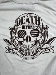 Grunt Style Shirt Mens 2XL Death Before Dishonor Skull Graphic Tee Patriotic