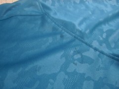 BCG Mens Shirt Large Blue Camo Camouflage Stretch Short Sleeve Crew Neck