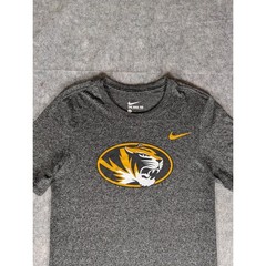 Nike Missouri Tigers Mizzou NCAA Extra Long T-Shirt Charcoal Heather Gold S
