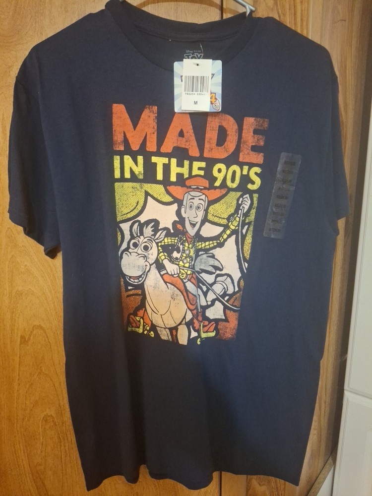Toy Story Made In The 90s Men’s T Shirt Disney Pixar Medium Navy New With Tags