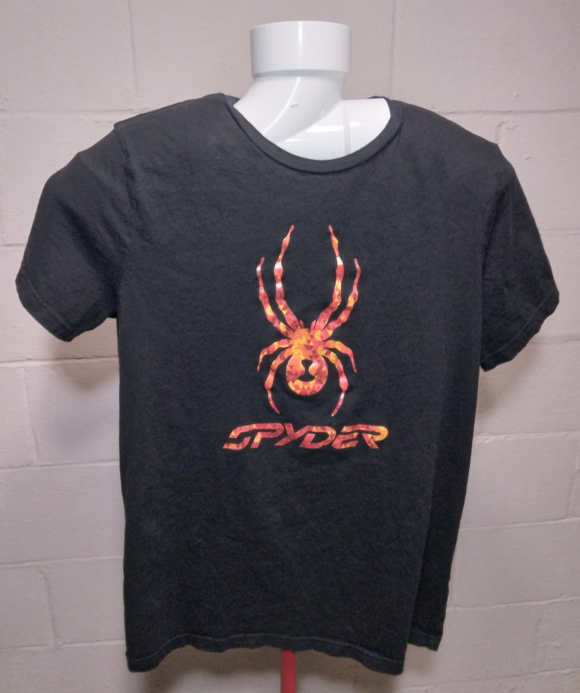 Spyder T-Shirt Large Black Logo Short Sleeve