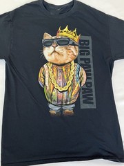 Big Paw Paw Shirt Mens S/XS Big Poppa Cat Hip Hop Rap Parody Graphic Tee Top